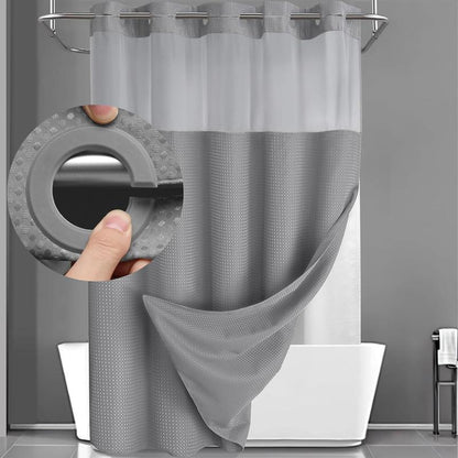 Blemia Hookless Shower Curtain Set Double Layer