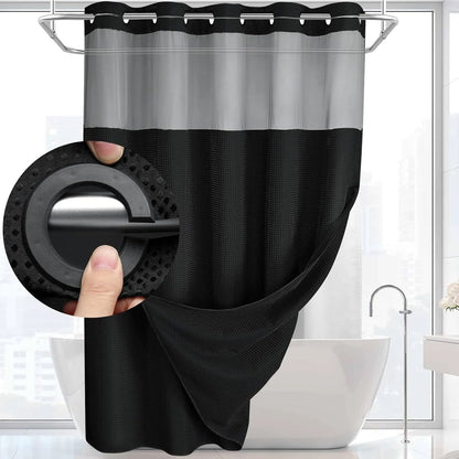 Blemia Hookless Shower Curtain Set Double Layer