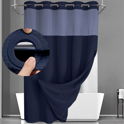 Blemia Hookless Shower Curtain Set Double Layer
