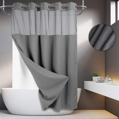 Blemia Hookless Shower Curtain Set Double Layer