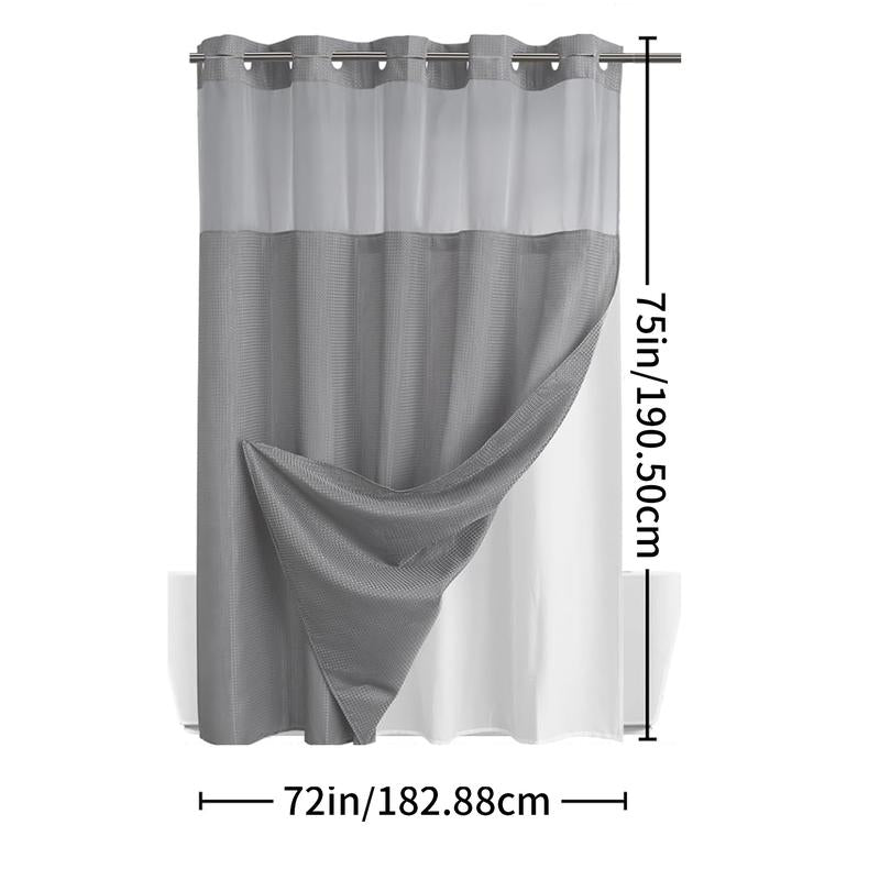 Blemia Hookless Shower Curtain Set Double Layer
