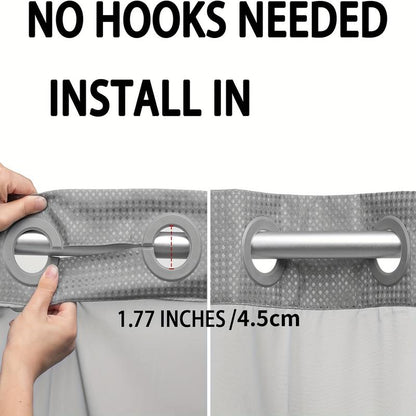 Blemia Hookless Shower Curtain Set Double Layer